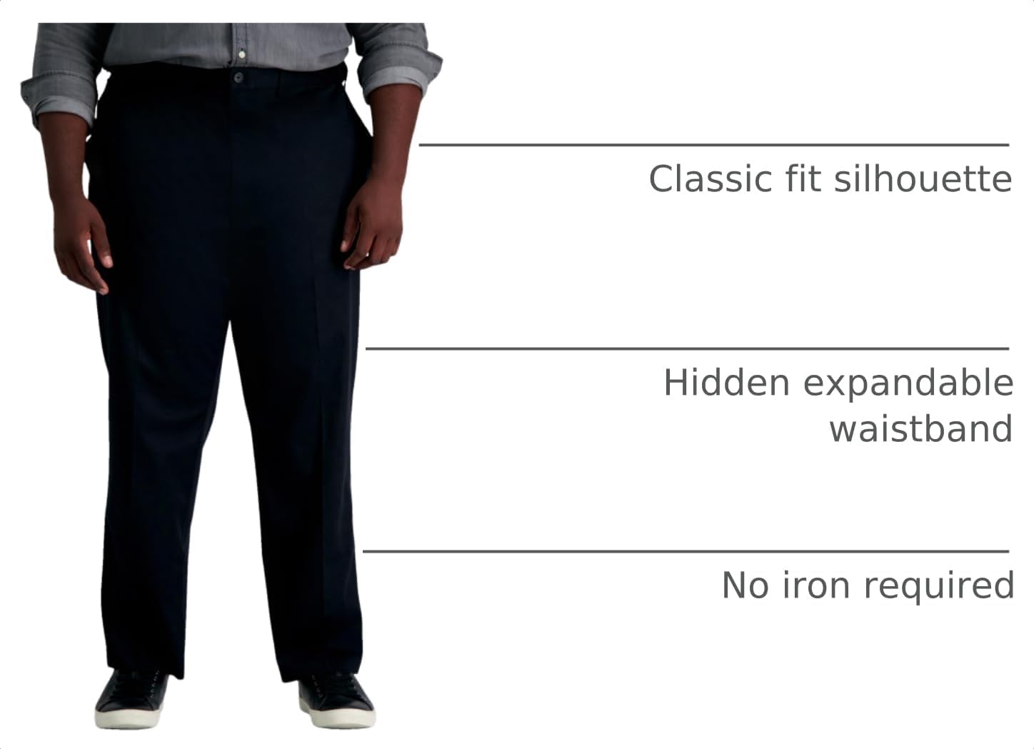 Haggar Men's Big & Tall Classic Fit Premium No Iron Khaki Pant