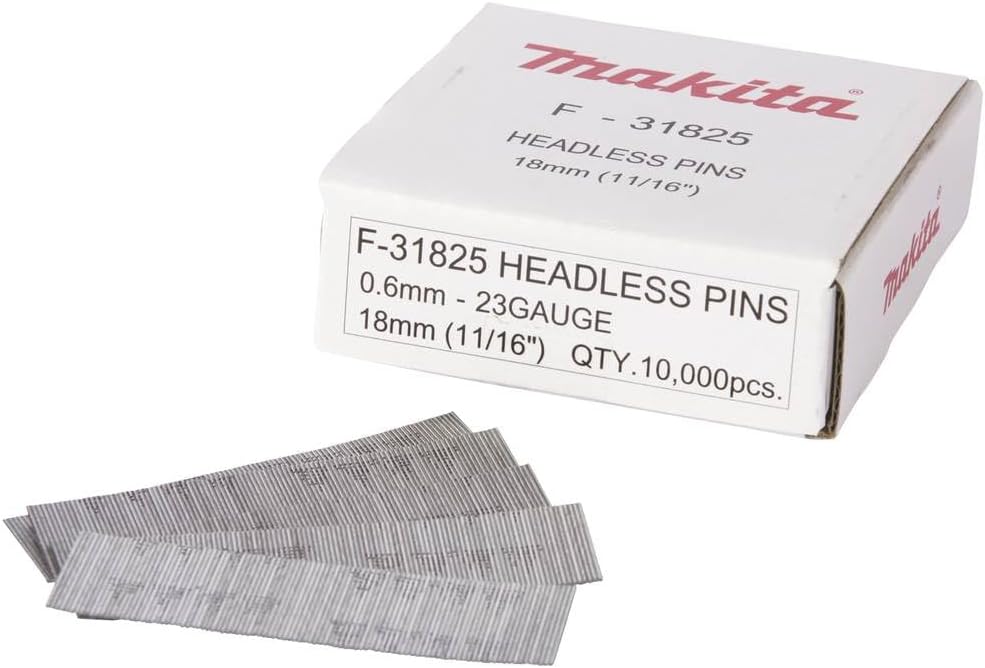 Makita F31825 23 Gauge Headless 10000 Pins for DPT351Z Pin Nailery, 0.6 mm Diameter x 18 Length