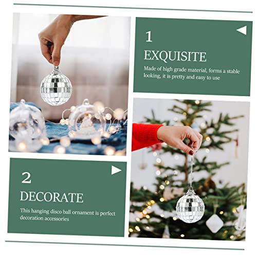 Ornamentos espejados reutilizables ERINGOGO, 17 piezas para árbol de Navidad, bolas disco decorativas vibrantes y reflectantes para celebraciones navideñas y festivas miniatura 4