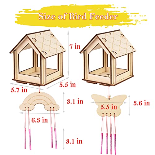 THWAS-LIGHT Kids Bird Feeder and Wind Chime Craft Kits, 2 Pack #TOP27