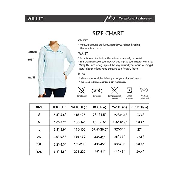 Willit Women's UV Shirts UPF 50+ Long Sleeve Sun Protection Jacket Hooded SPF Shirts with Pockets White M