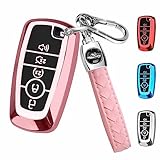 MILD EAST for Ford Key Fob Cover with Keychain, Car Key Case Shell Soft TPU Full Protect 5 Button fo