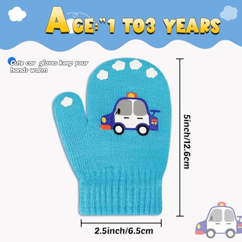 WAWSAM 3 Paar Fäustlinge Kinder Strick handschuhe Skihandschuhe für Mädchen Jungen Winter Handschuhe 1-3 Jahre alt…