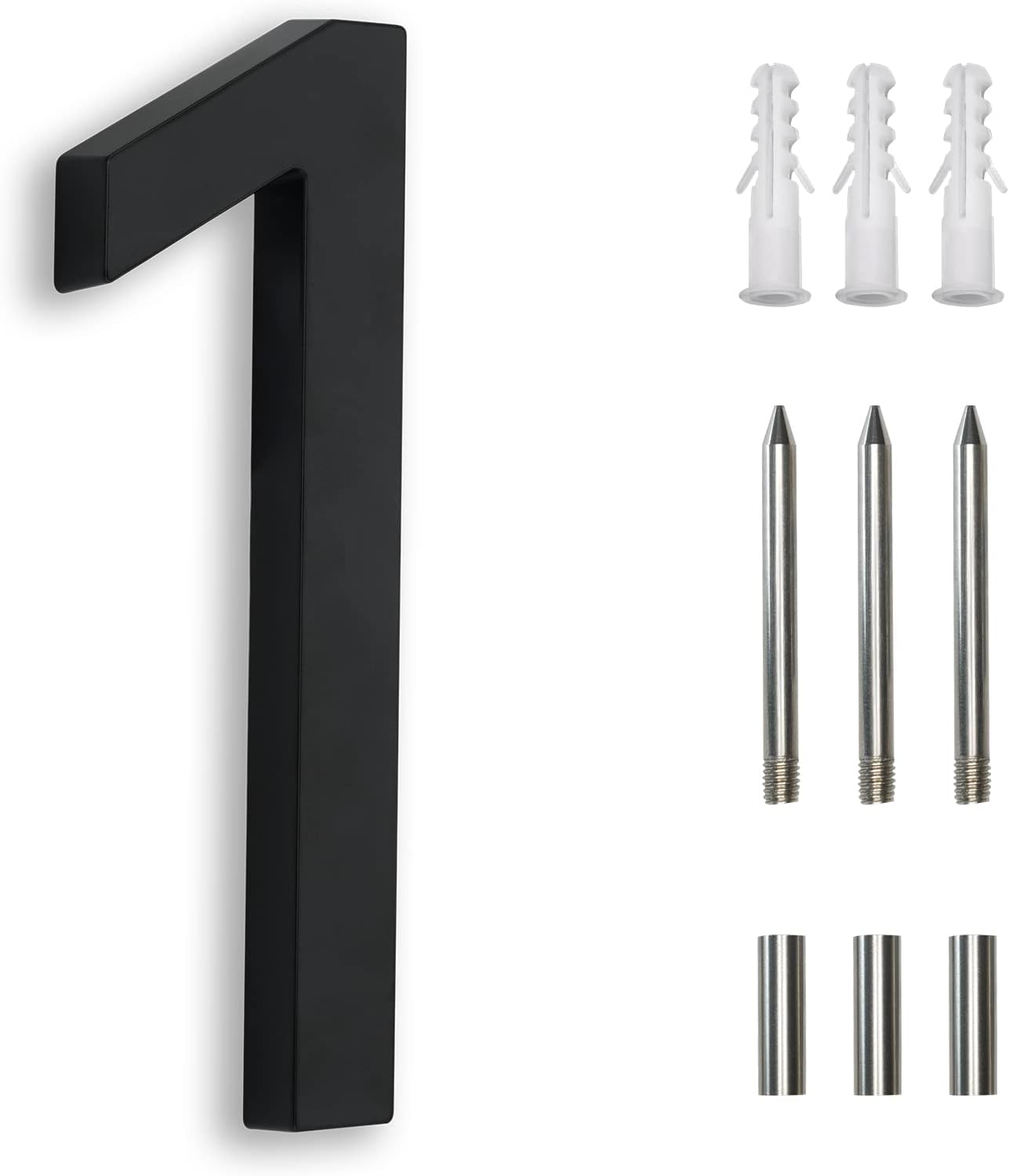 7 Inch House Numbers For Outside modern,Address Numbers For Houses Numbers For Address On House Metal Black Large Modern House Number Door Numbers For House Floating Flush Mount Zinc Alloy Black