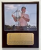 Generic Xander Schauffele 2024 PGA Championship 8x10 Photo Plaque with an Engraved 4 Round scorecard nameplate. (Mahogany, Xander with Trophy)