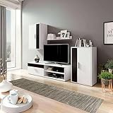 Miroytengo Modulos de Salón Comedor Kolm para TV Estilo Contemporáneo en Color Negro y Blanco con 3 Puertas y 2 Estantes