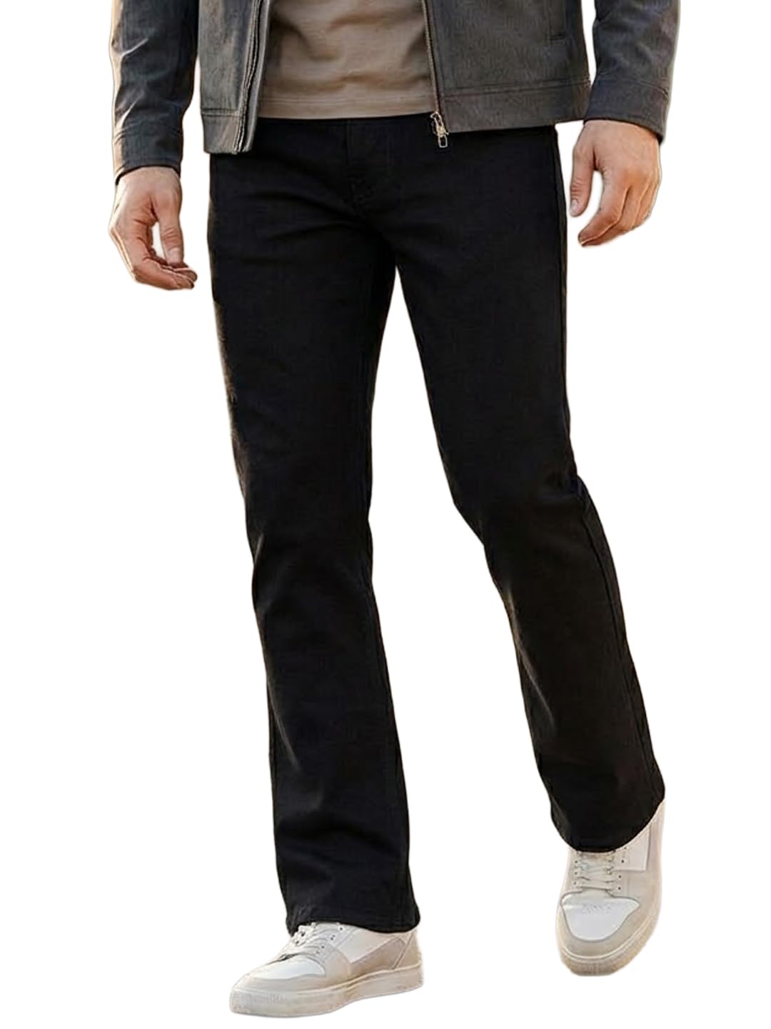 urbano fashion Men's Stretch Fit Mid Rise Washed Bootcut Jeans Stretchable-picture-33