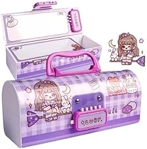 SAJANI Multi-Functional Pencil Box with Double Password Lock, Stationary Organizer Case, Suitcase Style Pencil Case for Boys & Girls (Pack of 1) (Lucky-Purple)