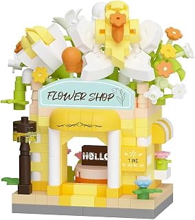 Orchids Mini Flower Shop Building Toy Street City Store View | Micro House Toys Festival Blocks Set For Home Decor Gifts Boutique Florist Architecture Model Kit Present Adults Girls Kids