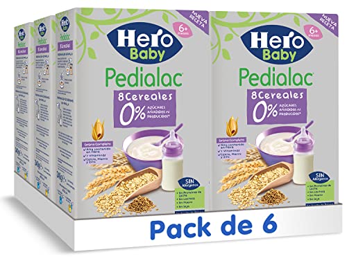 Hero Baby Pedialac Papillas 8 Cereales - 340 g (Paquete de 6)