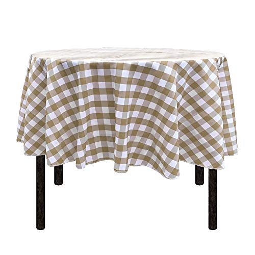 Vedouci 120 Inch Checkered Round Tablecloth Round Table Cloth for Round Tables in