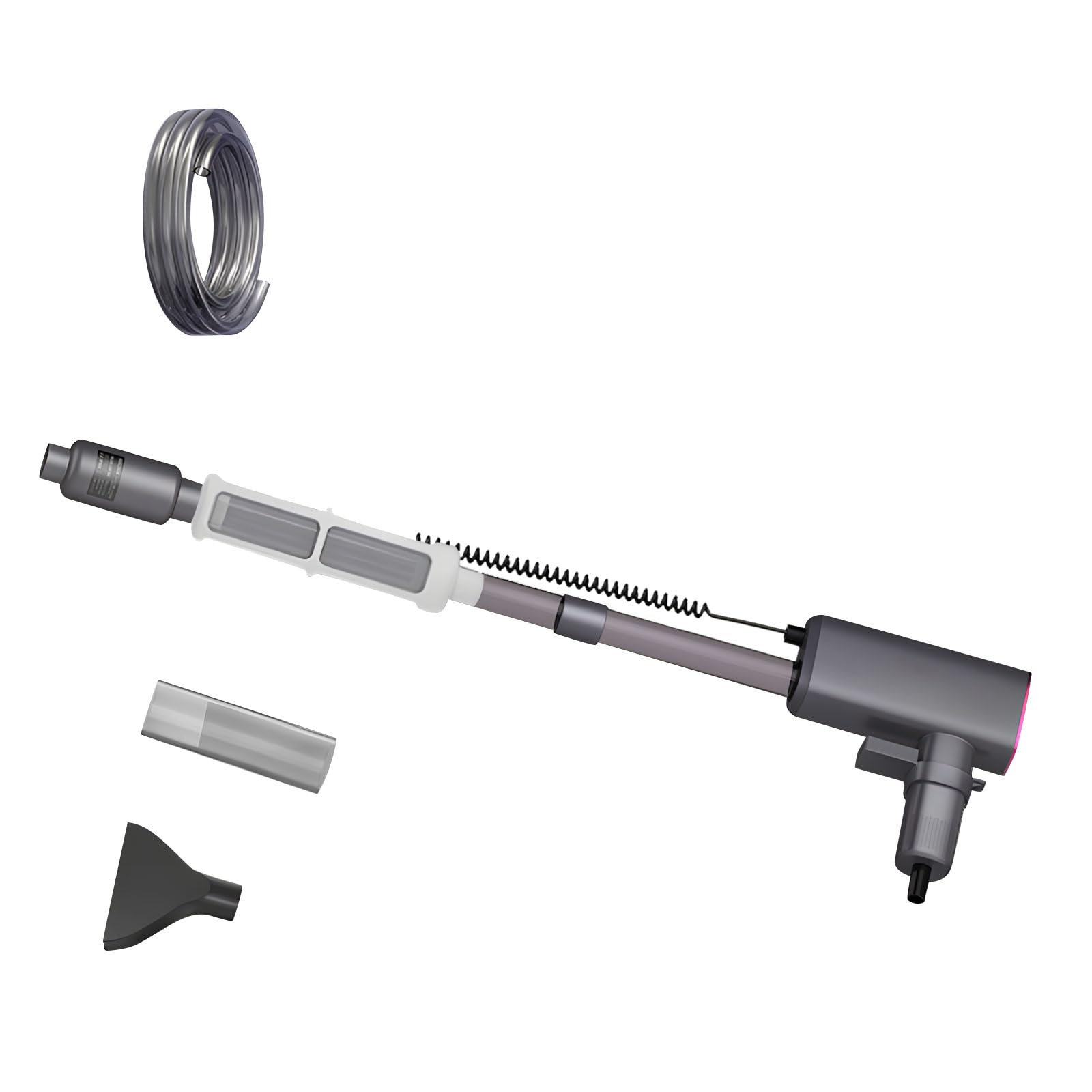 Potente cambiador de agua para cisterna de peces de 18 W con entrada de 27 mm y pantalla de gestión digital, limpiador integrado para acuarios