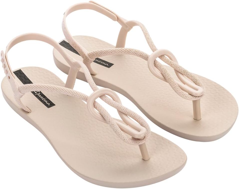IpanemaWomen's Trendy Sandals - Comfortabe and Stylish T-Strap Flat Sandals with Adjustable Ankle Strap Closure