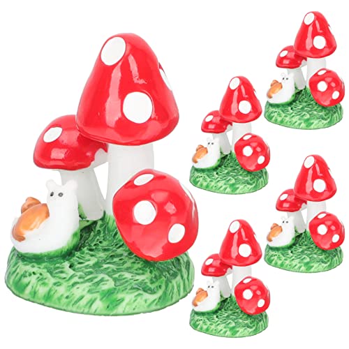 SUPVOX Lot De 5 Mini Champignons Décoratifs pour Jardin en Résine pour Créatifs