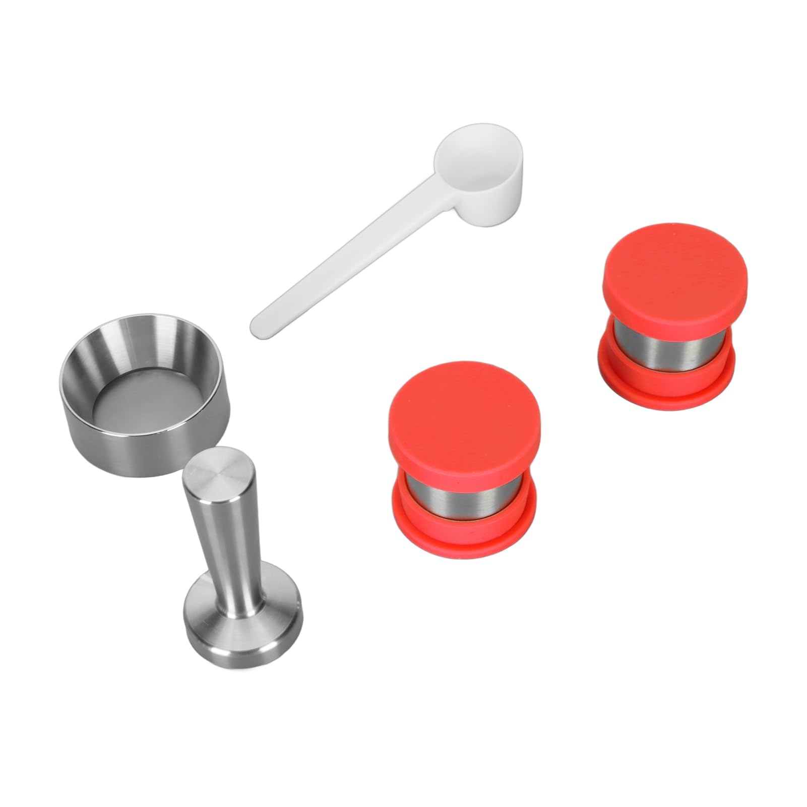 Cocoarm Cápsula de café Recargable Cápsula de café Reutilizable de Acero Inoxidable con Cubierta de Silicona Liviana Fácil de Limpiar para Uso en la Biblioteca Escolar de la Oficina en Casa (rojo)