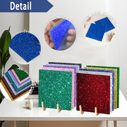 Image of Glitter Acrylic Sheets, Blue, 12 inchx8 inch, 2 Pack | 1 /8 in Thick, 3mm Cast Sparkly Sheets, For Laser Cutting & Engraving, Invitation Blanks & Signs, Festival Decorations