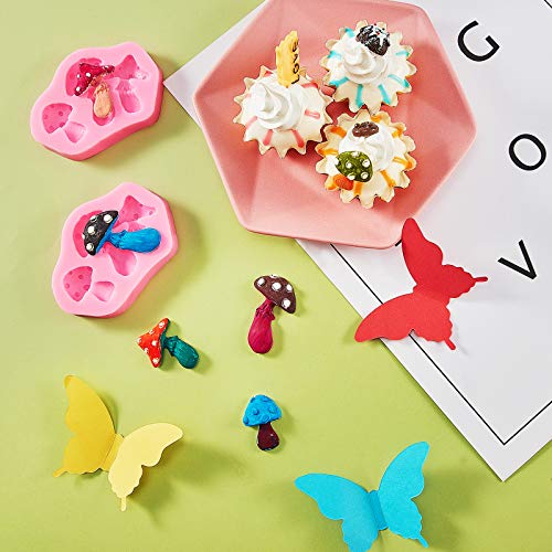 2 Pieces Mushroom Shaped Silicone Mold Mushroom Shape Vegetable Keychain Silicone Mold Chocolate Candy Clay Moulds For Diy Desserts Crystal Ice Cube Mould Handmade Cupcake Decor (Irregular) #TOP5