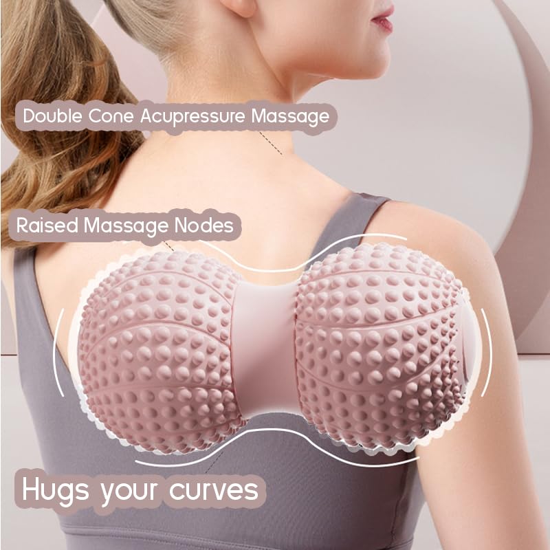 Peanut Massage Ball for Myofascial Release & Muscle Relaxation - Deep Tissue (Pink)