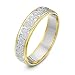Produktbild Theia Ehering Zwei Farben, 9 Karat Weiß- & Gelbgold, massiv flache Form, Diamantschliff, 5mm - Größe 57 (18.1)