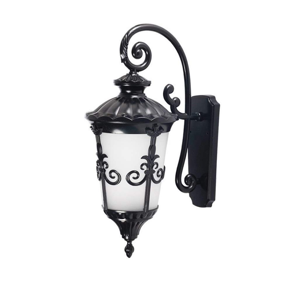 Applique murale extérieur lanterne de verre Victoria noire étanche IP65 avec douille E27 pour patio