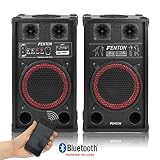 Fenton SPB 10" Pair Powered Bluetooth Disco Party Speakers with USB MP3 600W