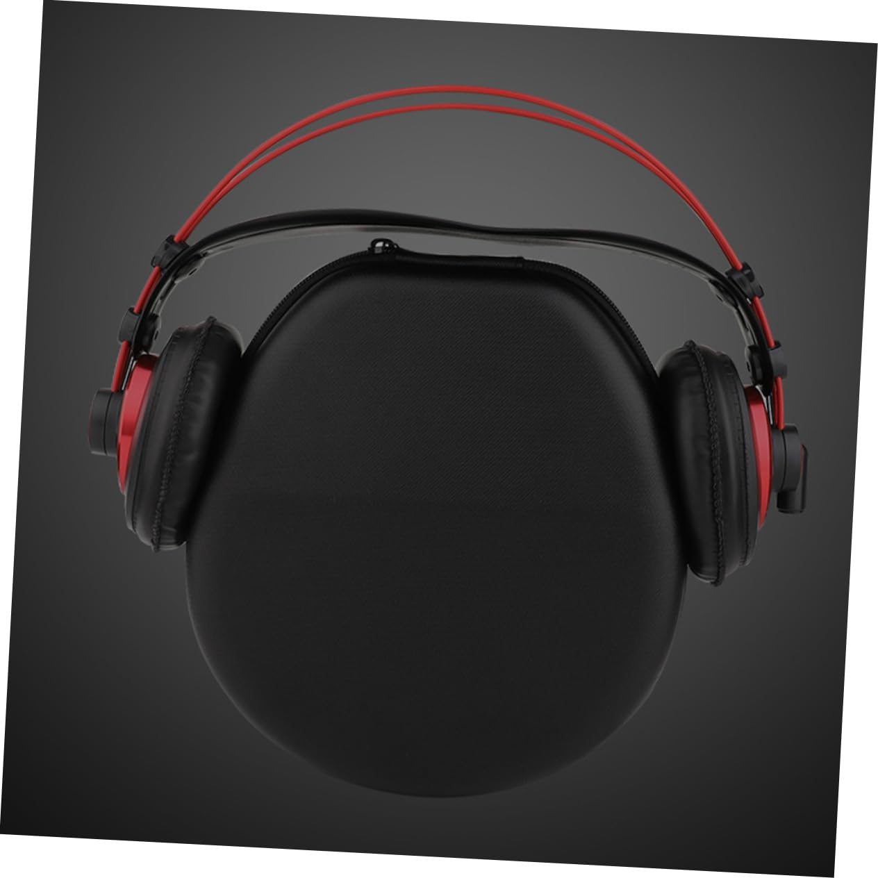 DOITOOL Custodia per cuffie Custodia portatile per auricolari da viaggio Materiale PU durevole Design leggero con cerniera per cuffie e cavo di archiviazione colore nero