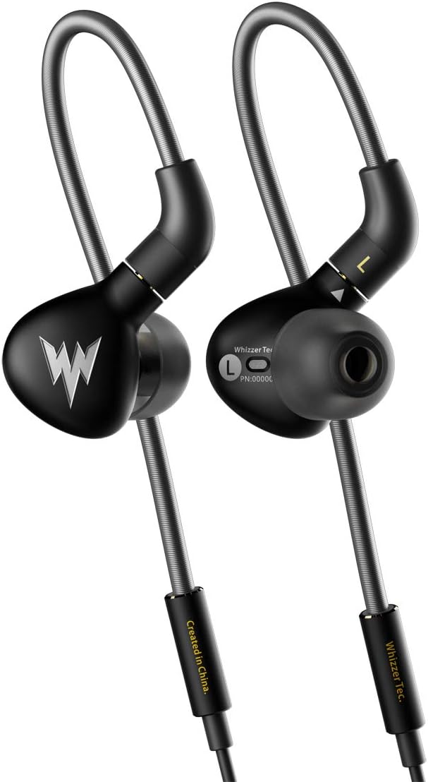 Whizzer Haydn A15 PRO Stainless Steel Dynamic Driver IEM Earphones with Detachable MMCX 6N OFC Cable Black