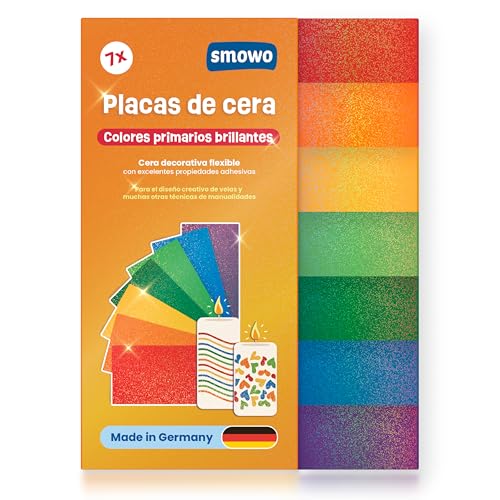 Smowo 7 placas de cera de colores del arco iris,