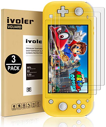 VGUARD [3 Stuks] Beschermfolie Compatibel met Nintendo Switch Lite Screen Protector, Film van Gehard Glas Schermbeschermer met [9H-hardheid] [Anti-kras] [Kristalhelder] [Geen bellen]