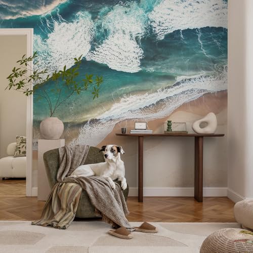 Papel pintado olas del mar autoadhesivo para transformar pasillos oscuros sin obras 3