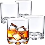 Amazing Abby - Whistly - 10-Ounce Plastic Whiskey Glasses (Set of 4), Plastic Wine Glasses, Reusable, BPA-Free, Shatter-Proof, Dishwasher-Safe, Perfect for Poolside, Outdoors, Camping, and More