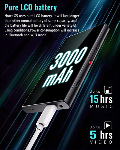 Mp3 Player With Bluetooth And Wifi, Pecsu 5" Hd Ips Display With Full Touch Screen Android Mp4 Music Player With Speaker, Supports Google Play Store, Youtube, Pandora, Spotify, Expandable Up To 1Tb #TOP5