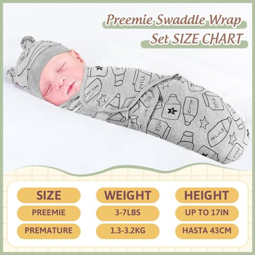 Image of Buryeah 4 Pack Preemie Swaddle Blanket Wrap Set
