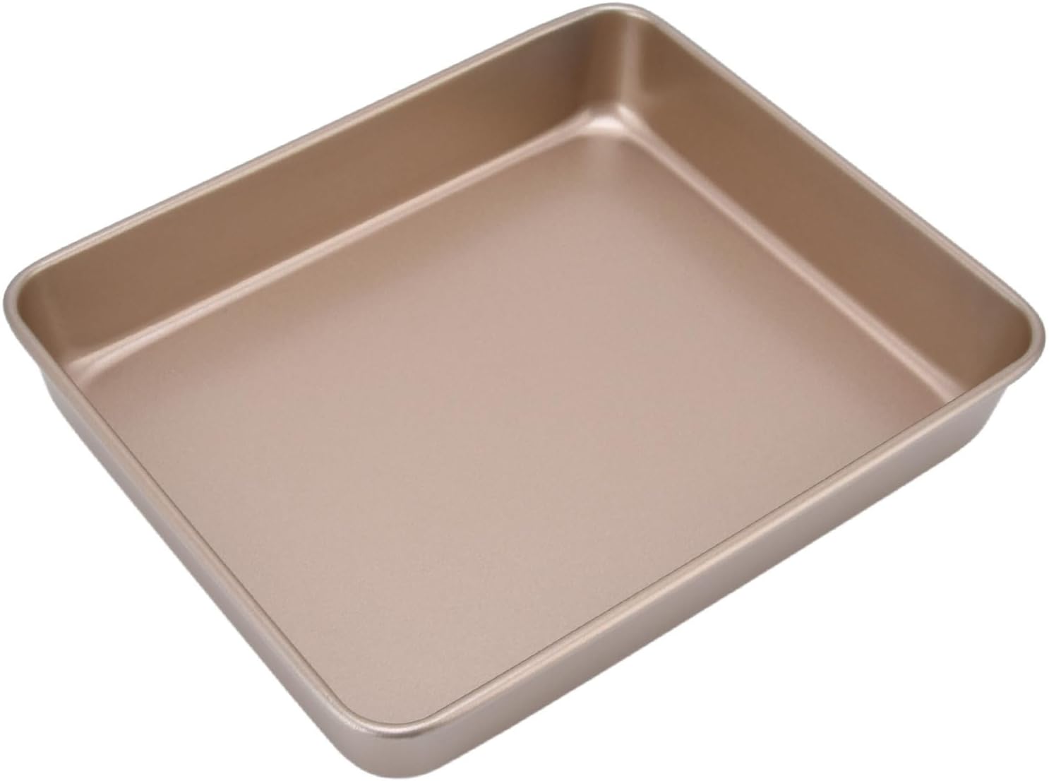 Baking Pan Nonstick Food Grade Carbon Steel Bakeware Heating Evenly 0.8mm Thick Baking Tray Baking Sheet for Household (A-7 [Heavy Steel] Gold 13-inch deep plate)