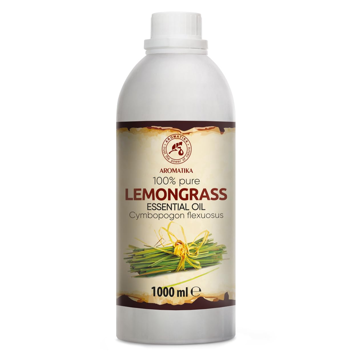 Ätherisches Zitronengrasöl 1000 ml - Cymbopogon Flexuosus - Reines Ätherisches Zitronengras Öl - für Diffusers und Duftlampen - Frischer Duft - für Aromakerze - Seife - Lufterfrischer - Aromatherapie