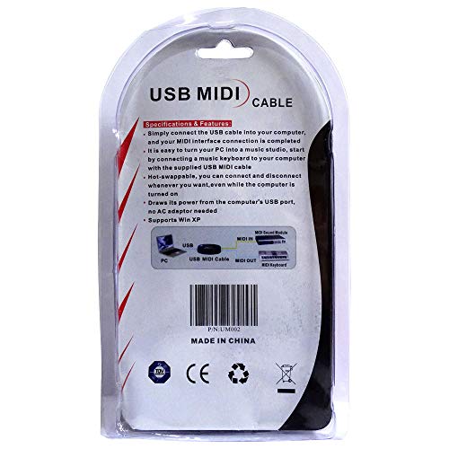 MIDI-USB Cabo MIDI-USB suporte adaptador de teclado para PC