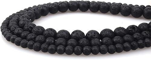 Miniatura 4 de Cuentas redondas sueltas de piedra volcánica natural de 0.394 in para hacer joyas, manualidades, diseño de 1 hebra de 15 pulgadas APPR.34-36 piezas