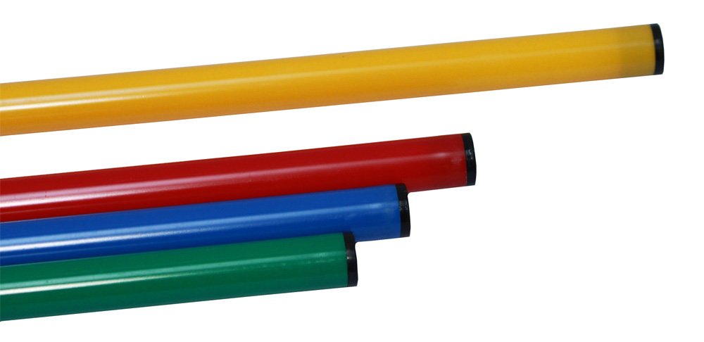 10er Set Slalomstange mit befüllbarem X-Standfuß, Stange 160 cm - Farbe: gelb