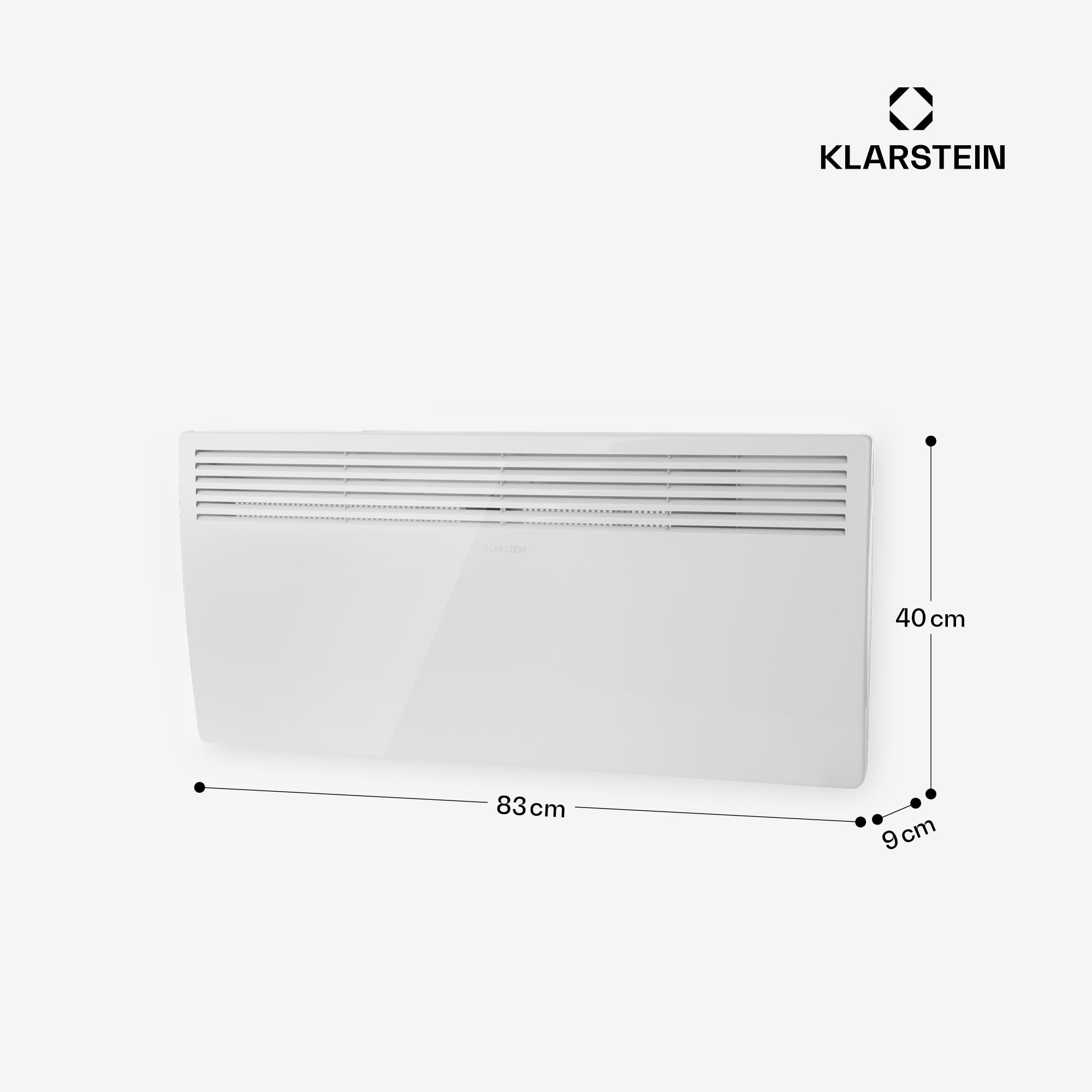 Klarstein Grzejnik elektryczny, Grzejnik konwektorowy wolnostojący lub ścienny, energooszczędny, Wykrywanie otwartego okna, elektryczny, z termostatem, 2000 W