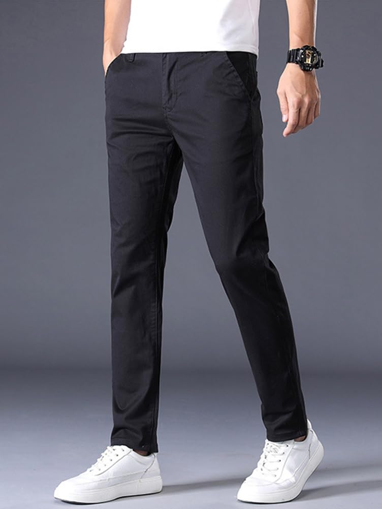 Pantalone Chino Hombre Casuales Slim Fit Pantalón Cómodos Elasticos Pantalóns Largo Trabajo Pantalones de Trabajo Pantalón Ajustados Vaqueros