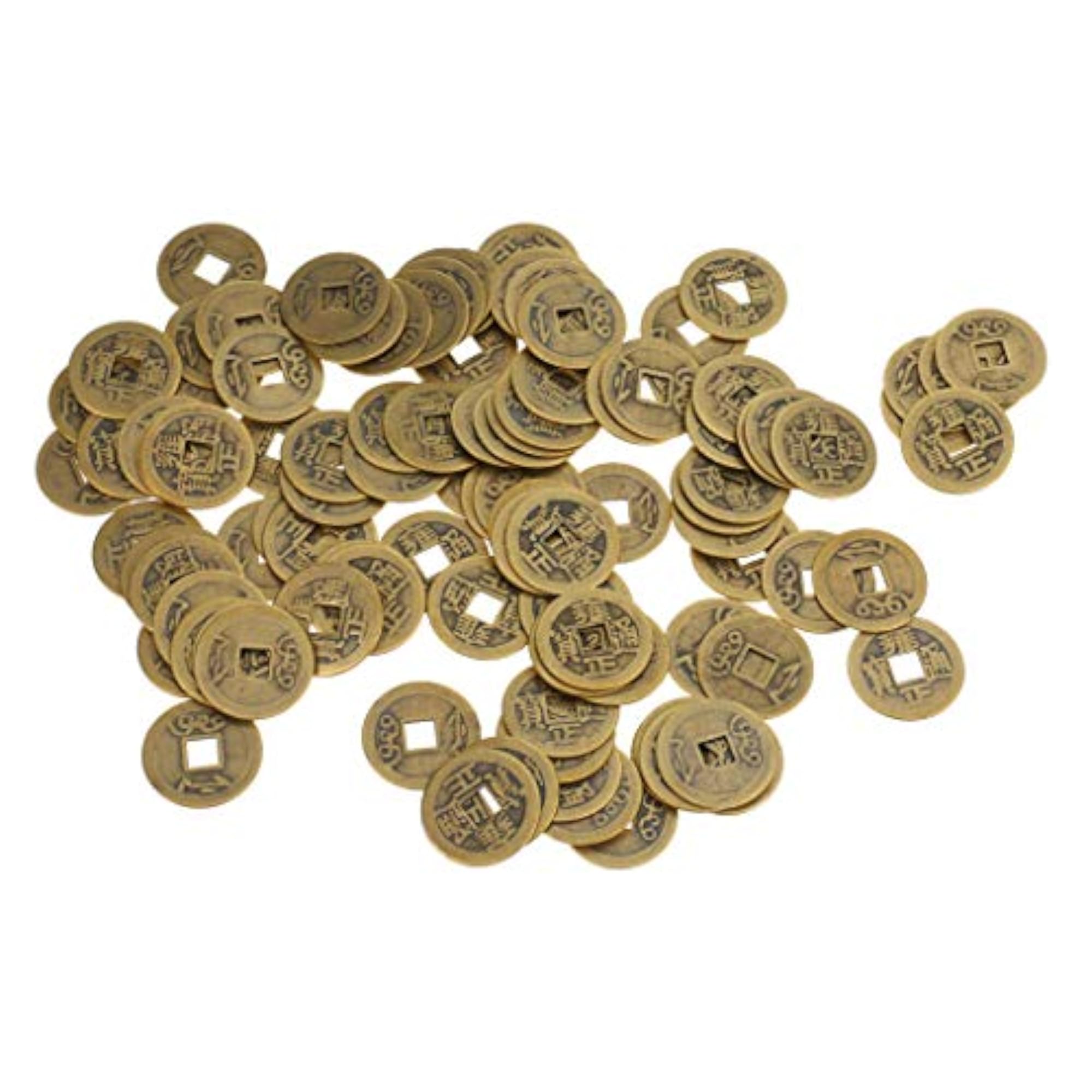 100pcs Feng Shui Brass Fortune Coins for Good Luck