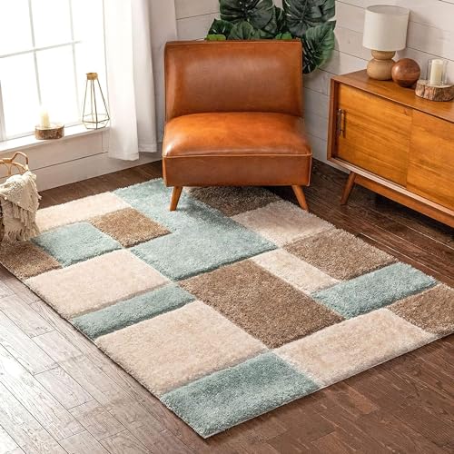Image of SAGON Anti-Skid Shaggy Carpet Rug for Home | Ultra-Soft Plush Floor Mat for Living Room & Bedroom | Non-Slip, High-Density, Cozy Luxury Decor| 6 x 9 Feet Mouse - B