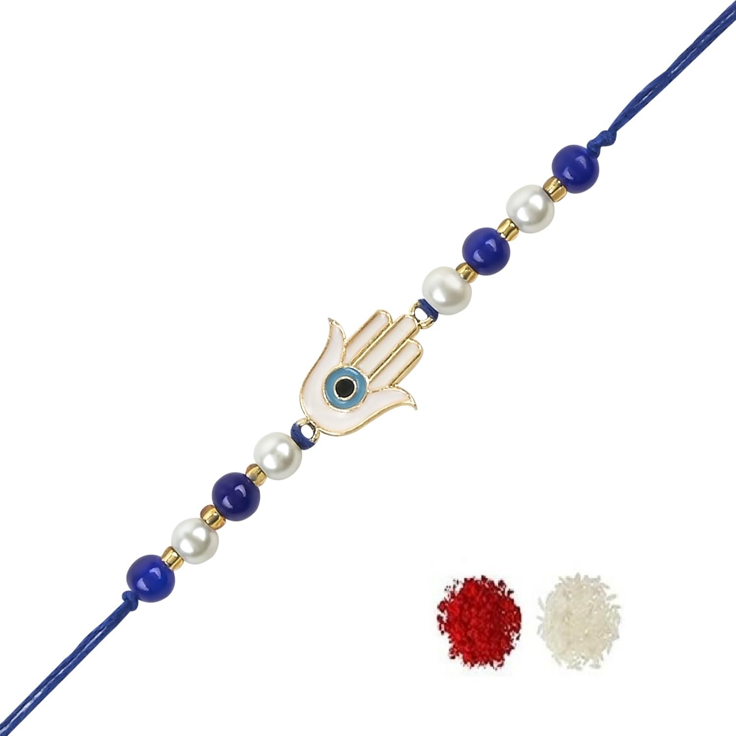 I Jewels Rakshabandhan Hamsa Shape Enamel Evil Eye Rakhi With Roli Chawal For Bhaiya/Brother/Bro/Men/Boys/Kids (R126) (B0CBKQ7ZPY) Amazon Price History, Amazon Price Tracker