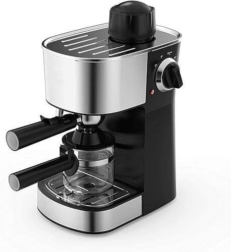 Cafeteras 2 en 1, cafetera espresso con vaporizador con bandeja de goteo, espumador de leche integrado y depósito con perilla de control ajustable,