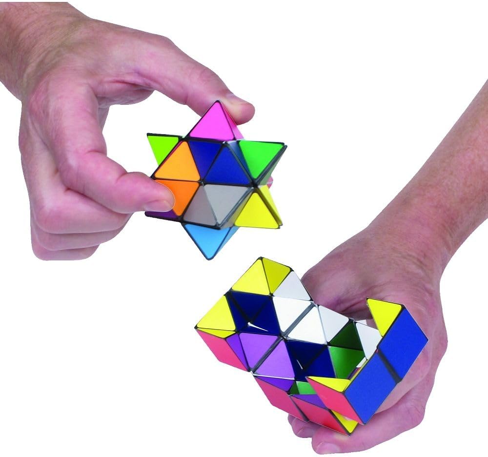The Amazing Star Cube: 2 Piece Transforming Geometric Puzzle - Solve The Cube To Find The Hidden Star