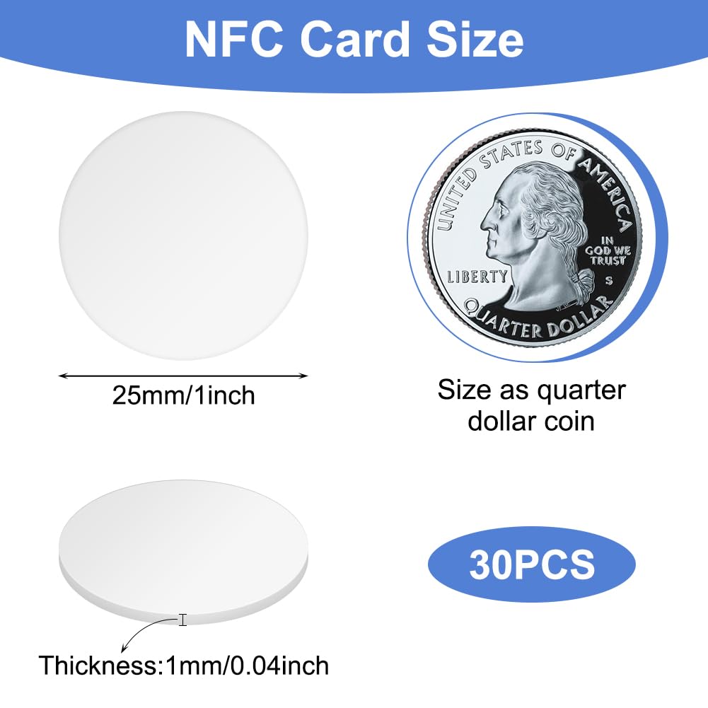 OFFCUP NFC Tags, 30PCS NFC Coin Cards - Image 2