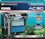 Fluval 50 Power Filter – Aquarium Filter for 20 to 50 Gallon Fish Tanks – Quiet Energy Efficient Pump – Mechanical, Chemical & Biological Filtration – Easy Install & Maintenance (Packaging May Vary)