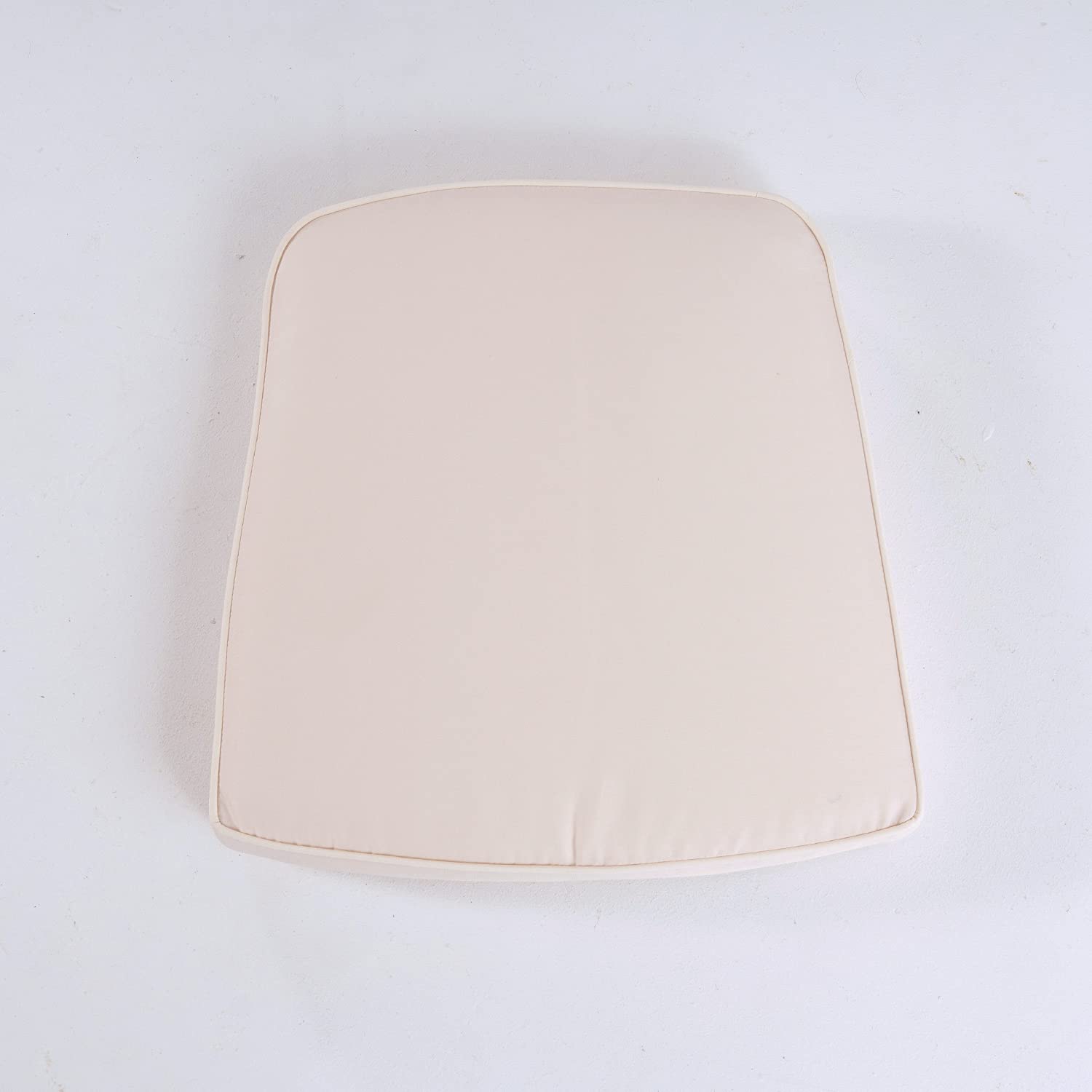 Pack 2 cojines para sillas de jardín, Forma curva, color beige, Medidas 45x47x5 cm, Repelente al agua, Desenfundable, Funda de cojín con relleno para sillas de terraza, Cojines silla de comedor jardín