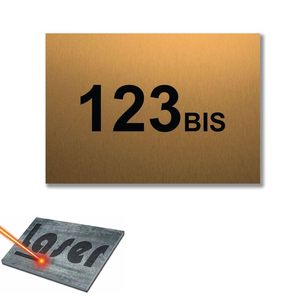 Mygoodprice - Brushed Gold Engraved Letterbox Number Plaque 10 x 7 cm