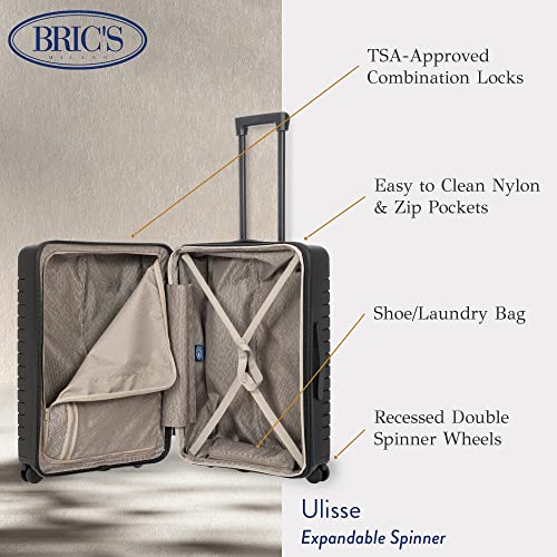 Bric's 28" Expandable Spinner Suitcase - Travel Luggage with TSA-Approved Lock and Hard Shell Exterior - B|Y Ulisse - Black3
